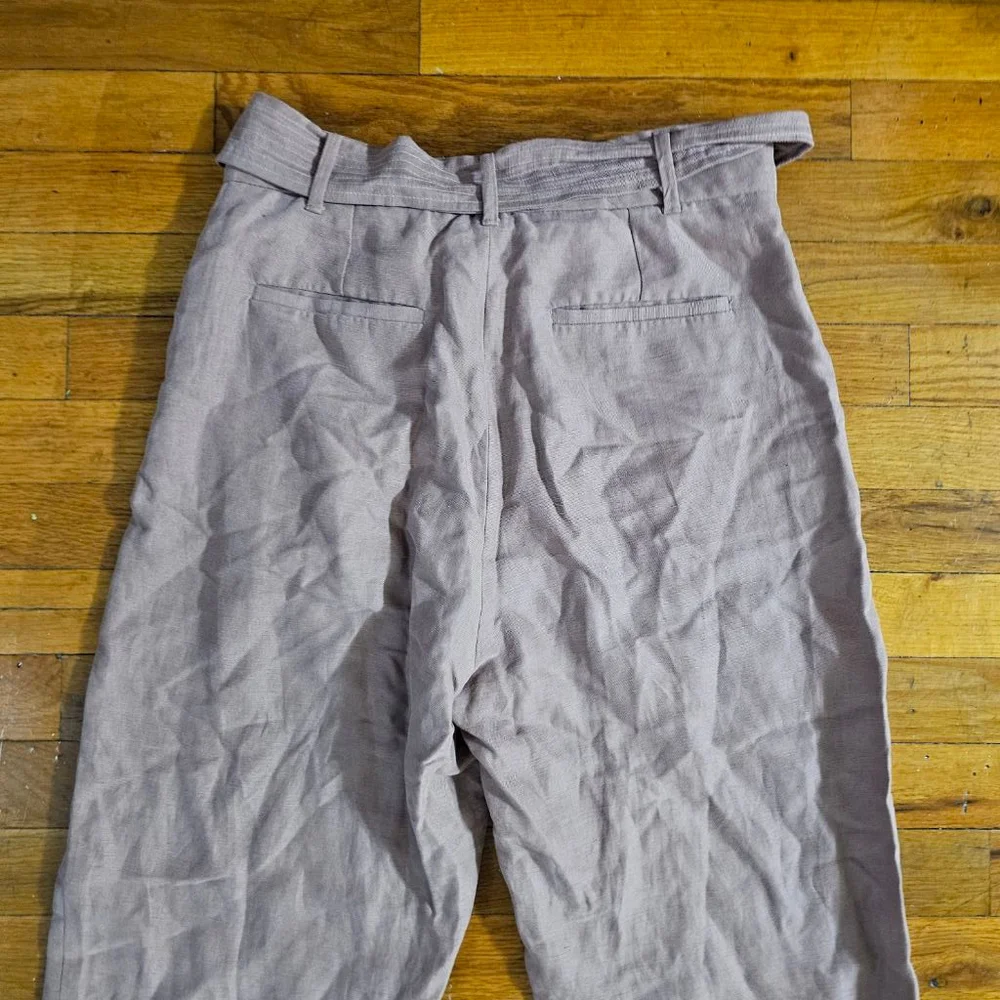 Aritzia Babaton Wide Leg Trouser Linen Blend Women's Size 8